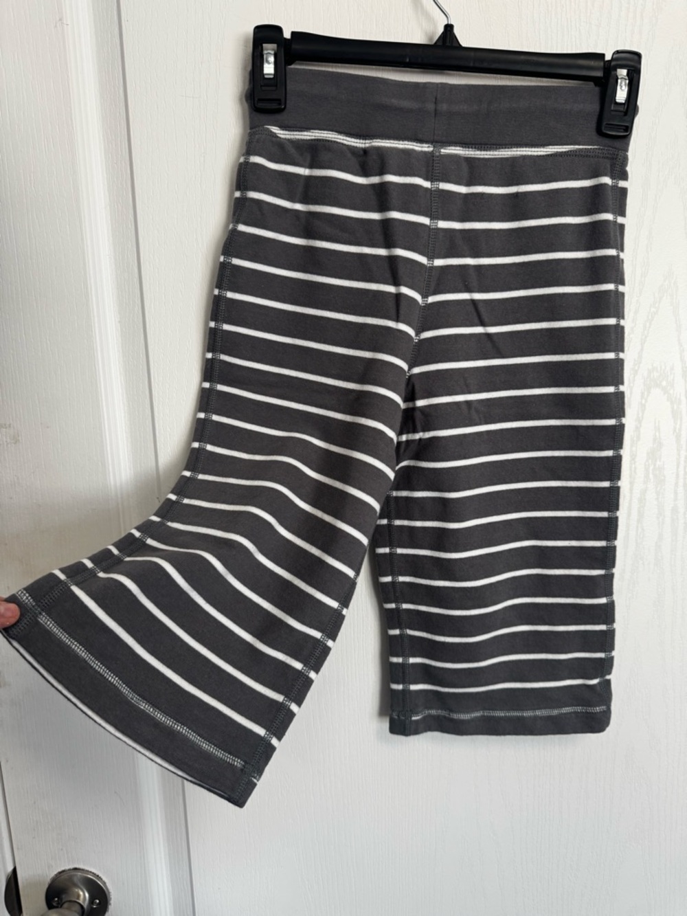 Hanna Andersson Gray and White Striped boys long Shorts